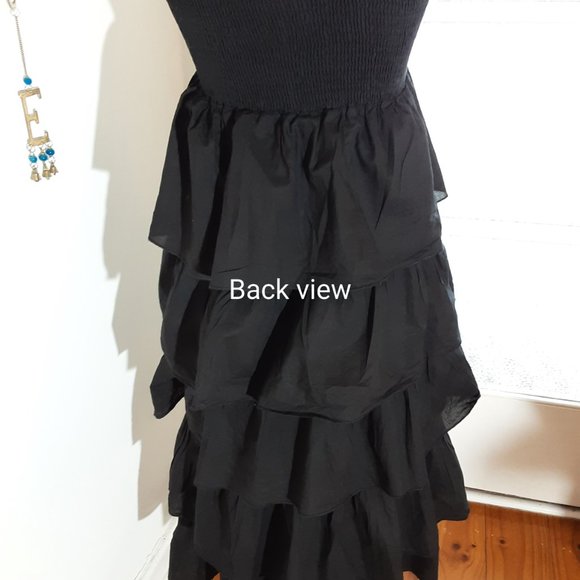 🏆HOST PICK Boho Ruffled Strapless Dress - beautifully fitted shirred bust - Picture 6 of 7